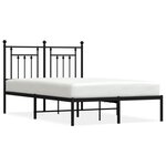 vidaXL Cadre de lit métal sans matelas avec tête de lit noir 120x200cm