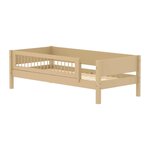 Flexa WHITE Banquette-lit 90 x 200 cm avec dossier et barriere avant a barreaux Beige sable