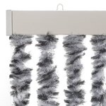 vidaXL Rideau anti-mouches gris et noir et blanc 100x200 cm chenille