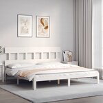vidaXL Cadre de lit sans matelas blanc bois massif de pin