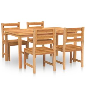 vidaXL Ensemble à manger de jardin 5Pièces Bois de teck massif