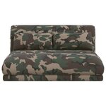vidaXL Fauteuil de sol ajustable Vert armée Tissu