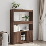 vidaXL Buffet haut chêne marron 92x33x140 cm bois d'ingénierie