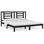 vidaXL Cadre de lit sans matelas noir 200x200 cm bois massif de pin
