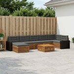 vidaXL Ensemble de canapés d'extérieur 8 Pièces Naturel et Anthracite