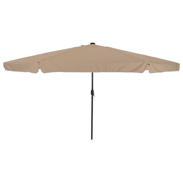 Parasol de jardin vidaXL avec lumières LED ø395x245 cm Taupe