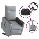 vidaXL Fauteuil de massage inclinable Gris clair Tissu