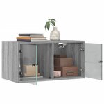 vidaXL Armoire murale avec portes en verre sonoma gris 68 5x37x35 cm