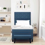 vidaXL Lit à ressorts avec matelas Bleu 90 x 200 cm tissu