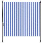 vidaXL Store roulant d'extérieur bleu et blanc 150x270 cm tissu acier