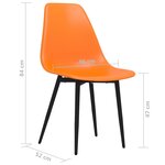 vidaXL Chaises à manger lot de 2 orange PP