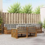 vidaXL Ensemble de canapés d'extérieur 7 Pièces Gris Naturel et Clair
