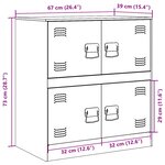 vidaXL Buffet blanc 67x39x73 cm acier