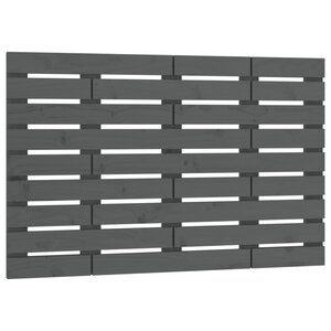 vidaXL Tête de lit murale Gris 106x3x63 cm Bois massif de pin