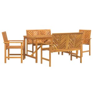 vidaXL Ensemble de salle à manger pour jardin 5 Pièces Marron