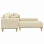 Sofa en tissu avec coussin 3 Pièces Crème 208 cm tissu