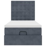 vidaXL Cadre de lit ottoman et matelas gris foncé 90x200 cm velours