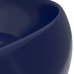 vidaXL Lavabo rond de luxe Bleu foncé mat 40x15 cm Céramique