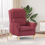 vidaXL Fauteuil Moderne Rouge Vin Tissu en Polyester avec Structure en Bois