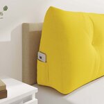 vidaXL Coussin de Dos Jaune clair 200 x 24 x 50 cm tissu