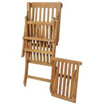 vidaXL Chaises de terrasse avec repose-pied 2 Pièces Bois de teck solide