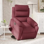 vidaXL Fauteuil inclinable électrique rouge bordeaux tissu