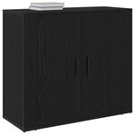 vidaXL Buffet Chêne noir 80 x 33 x 70 cm Bois d'ingénierie