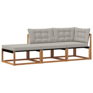 vidaXL Unité de canapé sectionnel 3 Pièce Naturel et gris clair