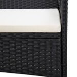 vidaXL Salon de jardin 4 Pièces avec coussins Résine tressée Noir