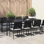 vidaXL Table de jardin pour repas Noir pur 250 x 100 x 75 cm