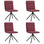vidaXL Chaises à manger lot de 4 rouge bordeaux tissu