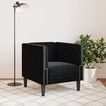 vidaXL Fauteuil Chesterfield noir velours