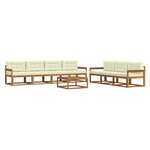 vidaXL Ensemble de canapés d'extérieur 8 Pièces Naturel et Crème