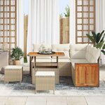 vidaXL Ensemble de canapé de jardin avec coussin 8 Pièces beige et crème