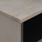 vidaXL Cabinet de chevet Gris 50 x 33 x 62 cm bois de manguier massif