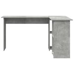 vidaXL Bureau gris béton Gris béton Panneau de particules Bureau d'ordi