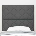 Headboard LED vidaXL Design en Blocs de Diamants Gris Foncé 90 cm Tissu