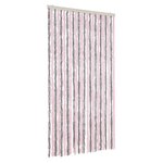 vidaXL Rideau anti-mouches gris argenté et rose 100x230 cm chenille