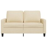vidaXL Canapé à 2 places Crème 120 cm Tissu