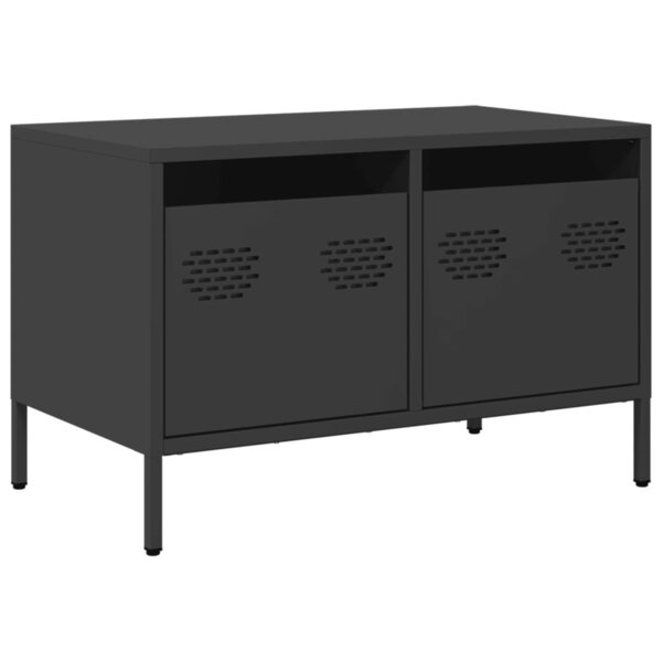 vidaXL Meuble TV noir 68x39x43 5 cm acier laminé à froid