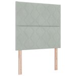 vidaXL Tête de lit en velours gris clair avec design de blocs en diamant