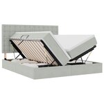 vidaXL Lit de Rangement avec stockage Gris clair 200 x 200 cm Velours