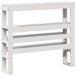 vidaXL Tête de lit avec étagères blanc 100 cm bois massif de pin