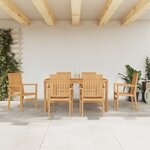 vidaXL Ensemble à manger de jardin 7 Pièces Bois de teck solide