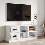 vidaXL Meuble TV blanc brillant 102x35 5x47 5 cm bois d'ingénierie