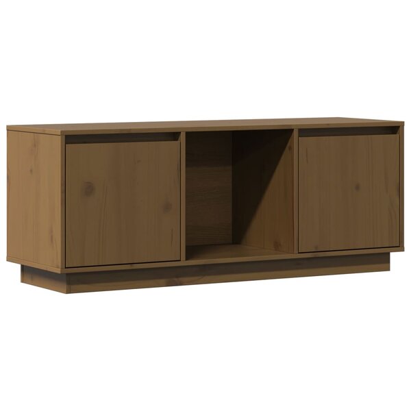vidaXL Meuble TV Marron miel 110 5x35x44 cm Bois de pin massif