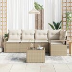vidaXL Ensemble de canapé de jardin avec coussin 6 Pièces Beige et crème