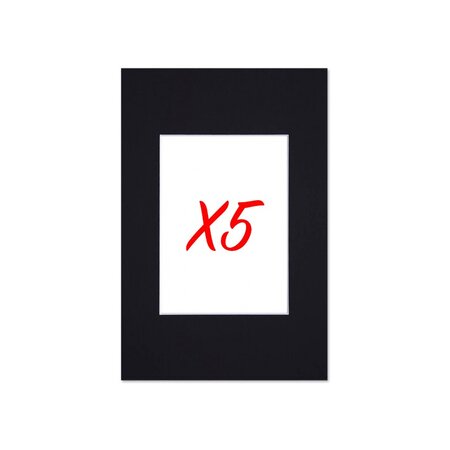 Lot de 5 passe-partouts standard noir pour cadre et encadrement photo - Nielsen - Cadre 40 x 50 cm - Ouverture 27 x 34 cm