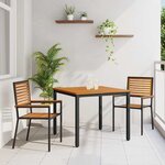 vidaXL Ensemble de salle à manger pour jardin 3 Pièces Noir et Bois