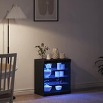 vidaXL Buffet Chêne noir 60.5 x 37 x 67 cm Bois d'ingénierie